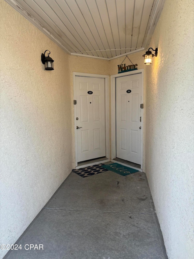 view of doorway to property