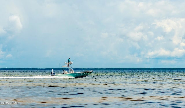 property view of water with a beach view