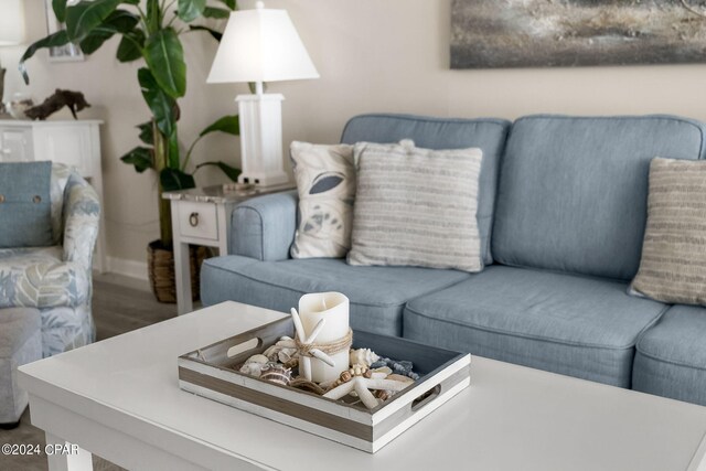 living room featuring hardwood / wood-style flooring