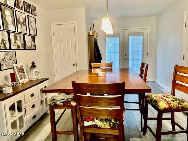 dining area with french doors