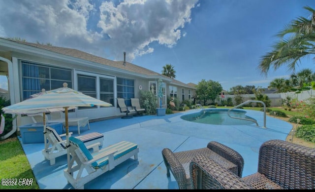 view of pool with a patio area