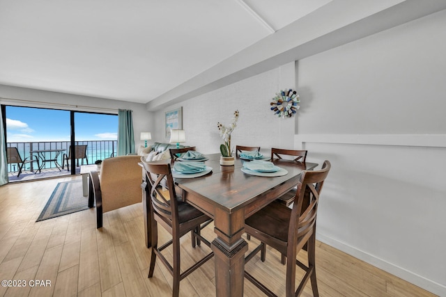 dining area featuring light hardwood / wood-style floors