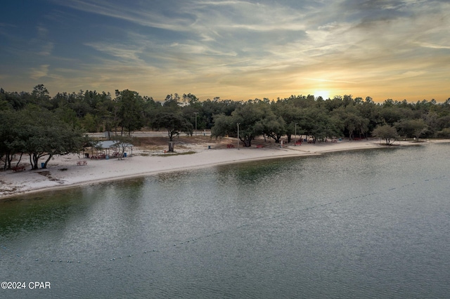 water view with a view of the beach