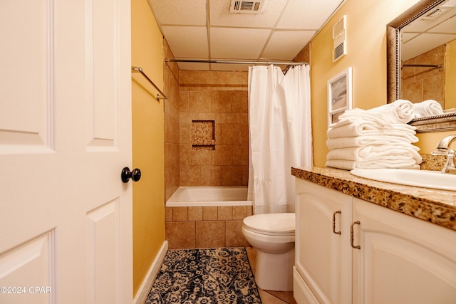 bathroom featuring toilet, vanity, tile patterned flooring, and visible vents