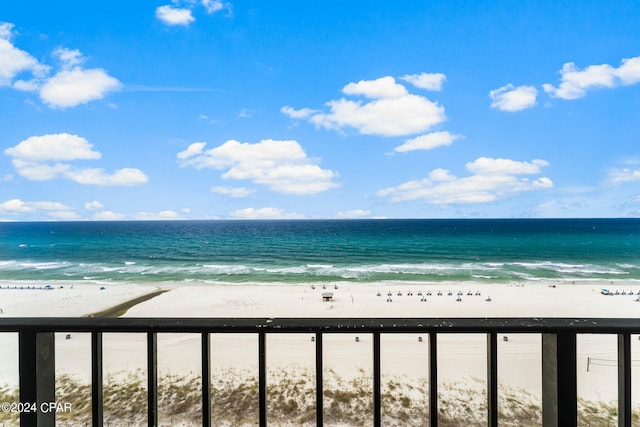 property view of water with a beach view