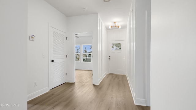 hallway featuring light hardwood / wood-style floors