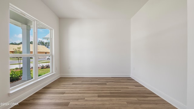 unfurnished room featuring hardwood / wood-style flooring and plenty of natural light