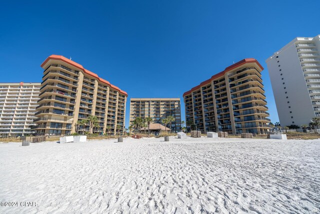 property view of water with a beach view