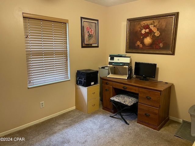 view of carpeted office