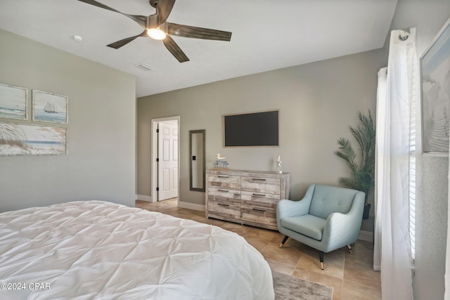 bedroom with ceiling fan