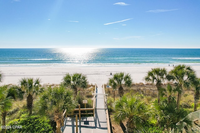 water view with a view of the beach