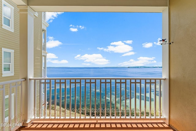 balcony with a water view