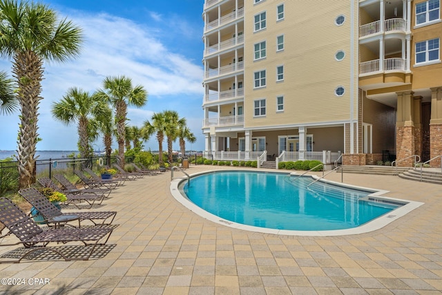 view of pool with a patio