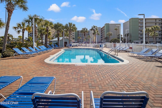 view of pool with a patio area