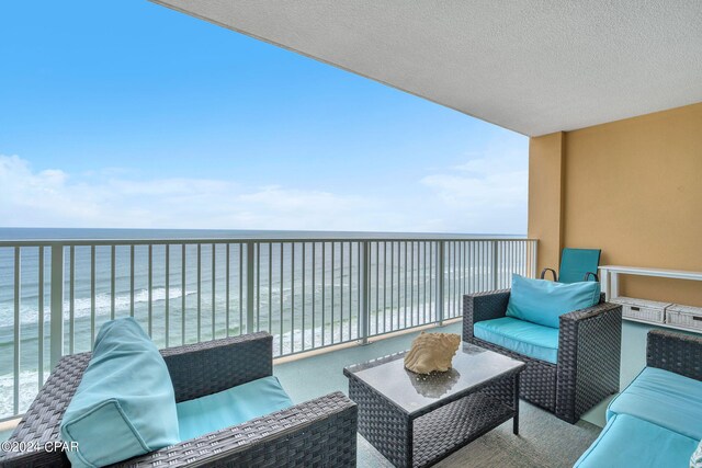 balcony with a water view