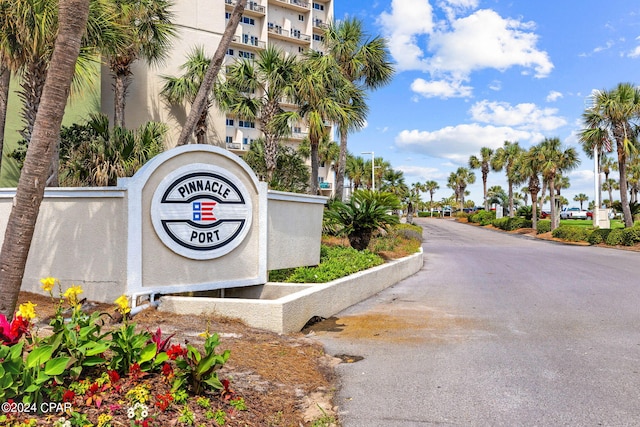 view of community sign