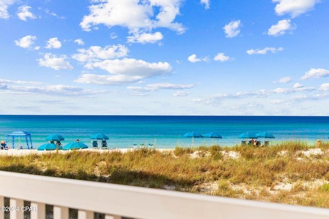 water view featuring a beach view