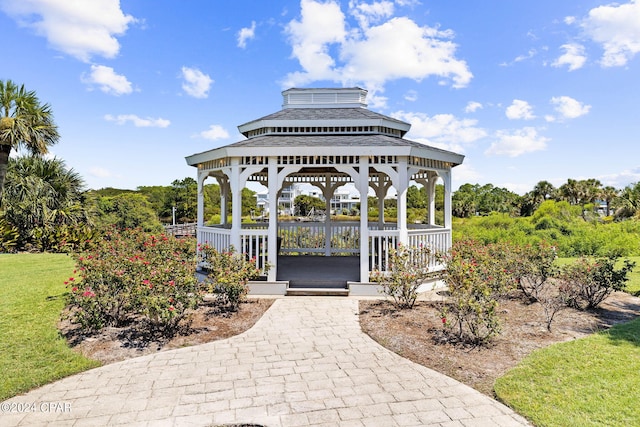 view of property's community with a gazebo