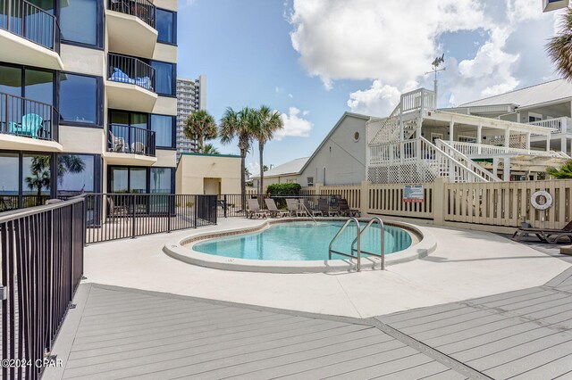 view of pool with a patio area