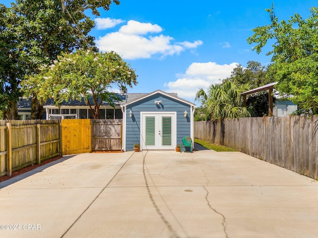 exterior space featuring french doors