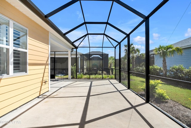 view of unfurnished sunroom