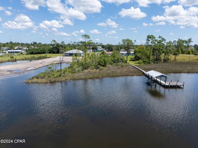 view of water feature featuring a dock