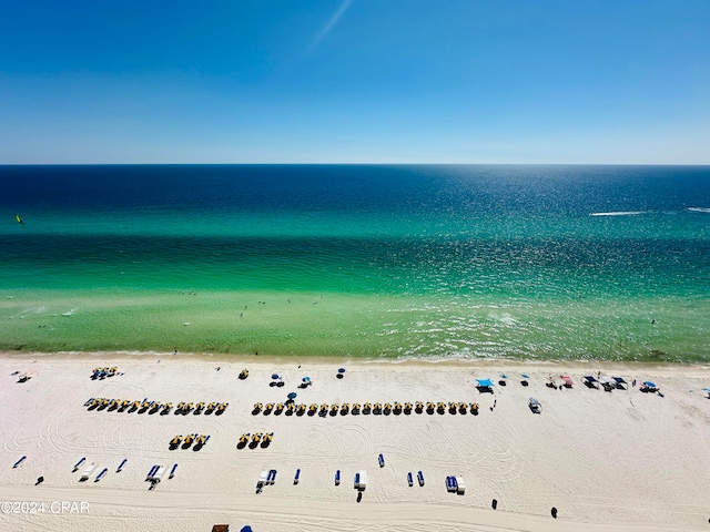 view of water feature featuring a view of the beach