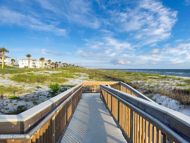 view of community featuring a water view