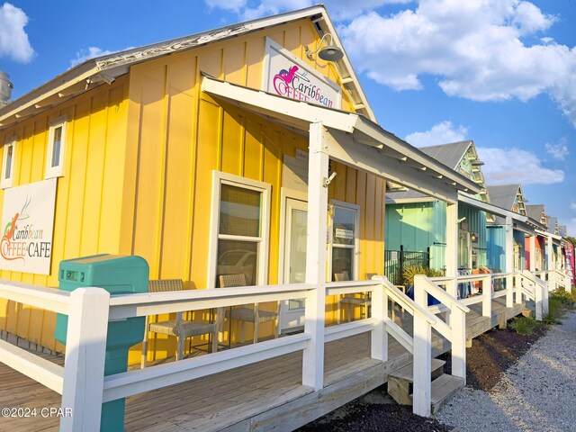 view of side of home featuring board and batten siding