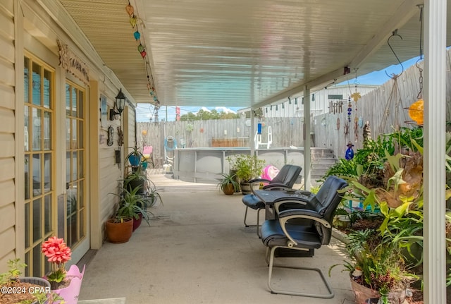 view of patio featuring a fenced backyard