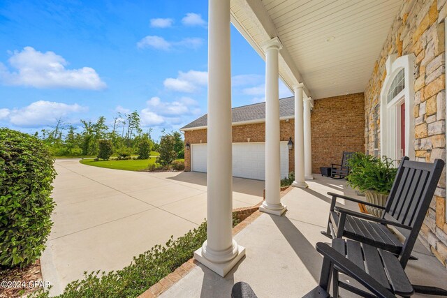 view of patio / terrace with a porch