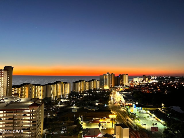 property's view of city with a water view