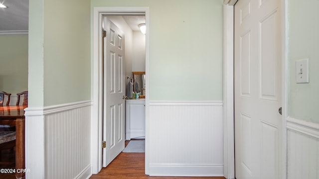 hallway featuring wood-type flooring