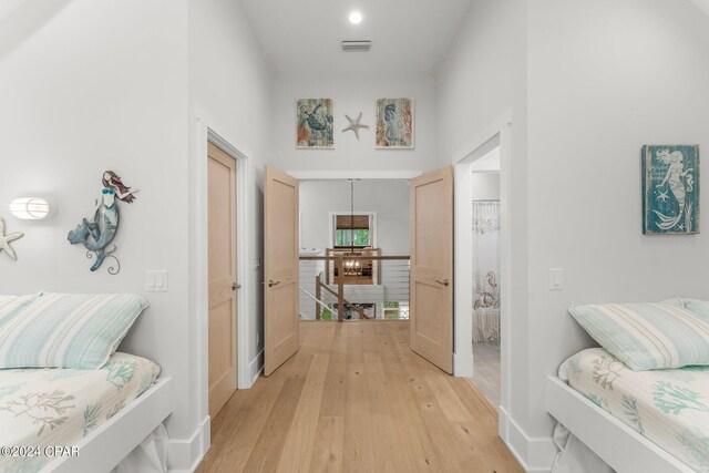 hall featuring light hardwood / wood-style flooring