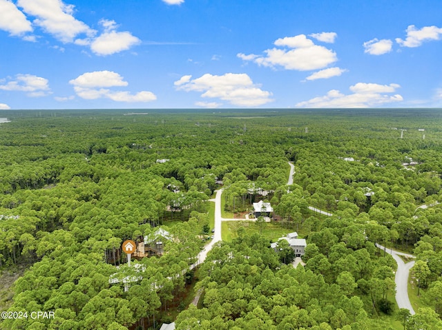 drone / aerial view with a view of trees