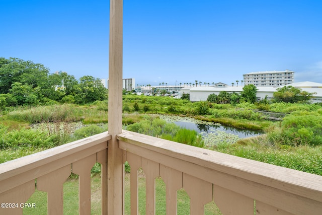 balcony with a water view