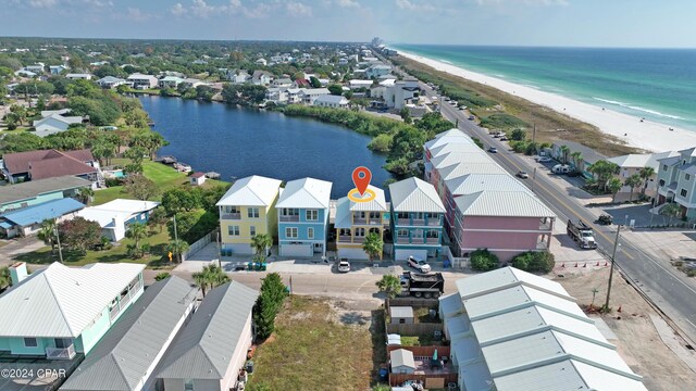 112 Riviera Dr, Panama City Beach, FL 32413 - aerial perspective of suburban area with unending shoreline