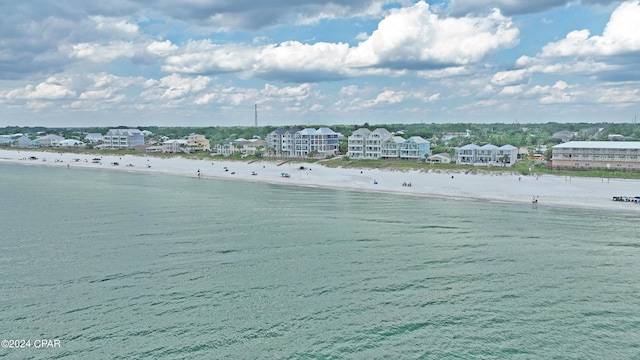 view of water feature featuring a beach view