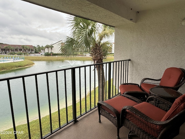 balcony with a water view