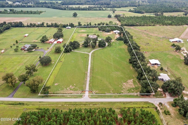 bird's eye view with a rural view