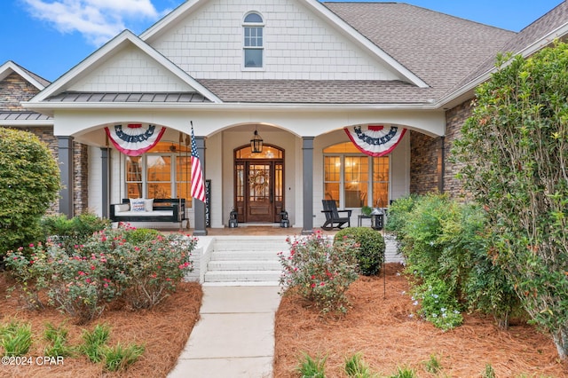 view of front of home featuring a porch