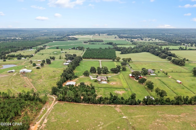 drone / aerial view featuring a rural view