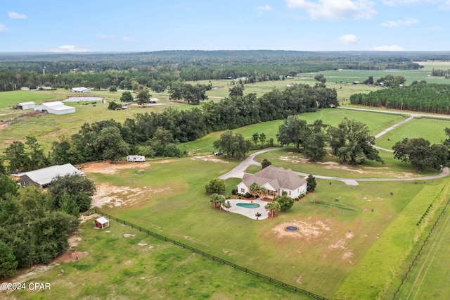 aerial view featuring a rural view