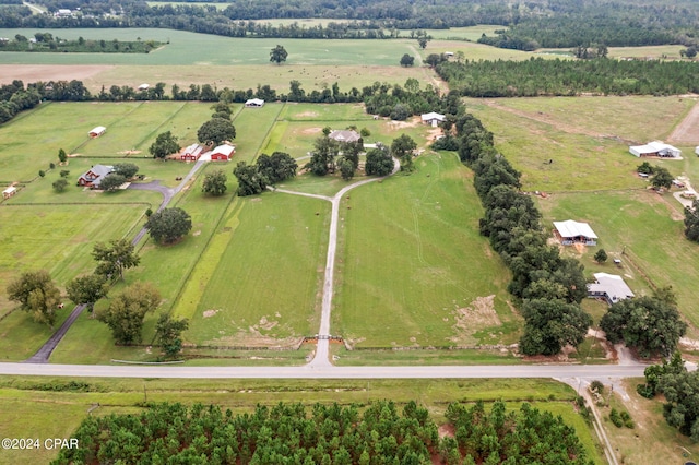 aerial view with a rural view