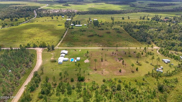 bird's eye view with a rural view