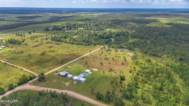 drone / aerial view with a rural view