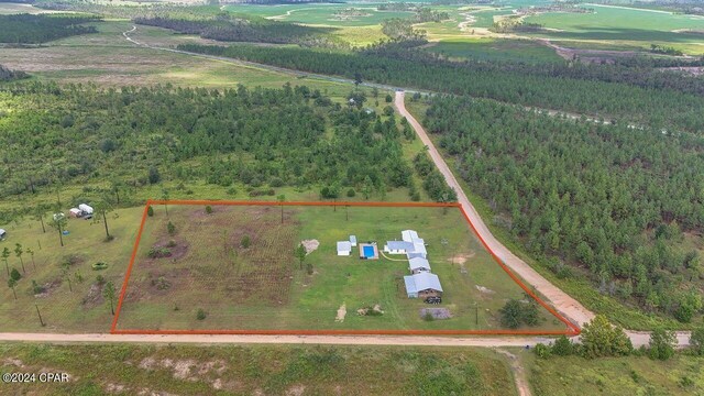 aerial view featuring a rural view