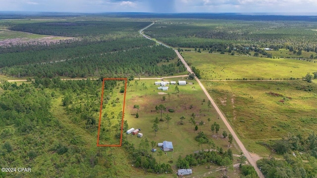 aerial view featuring a rural view