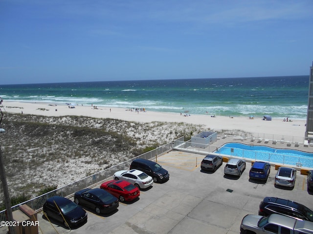 water view with a view of the beach