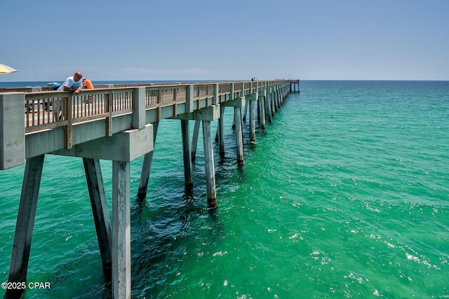 14401 Front Beach Rd Unit 433, Panama City Beach, FL 32413 - dock area with a pier and a water view